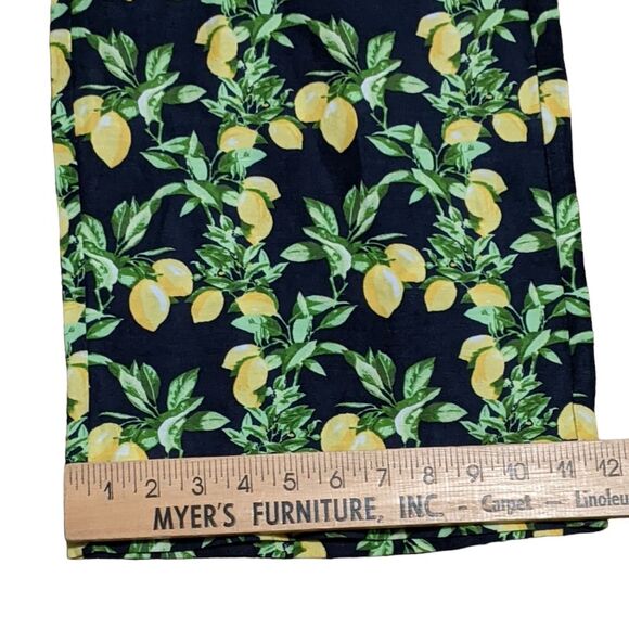 Loft Ann Taylor fluid novelty wide leg lemon linen blend back elastic pants XS - Picture 6 of 12